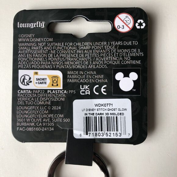 Loungefly Disney Stitch Ghost Glow In The Dark 3D Keychain NWT - Picture 4 of 8